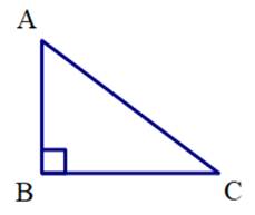 Triangle ABC with right angle B.