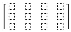 A 3x4 matrix is shown. It contains 12 empty squares, where each square represents an empty matrix cell.